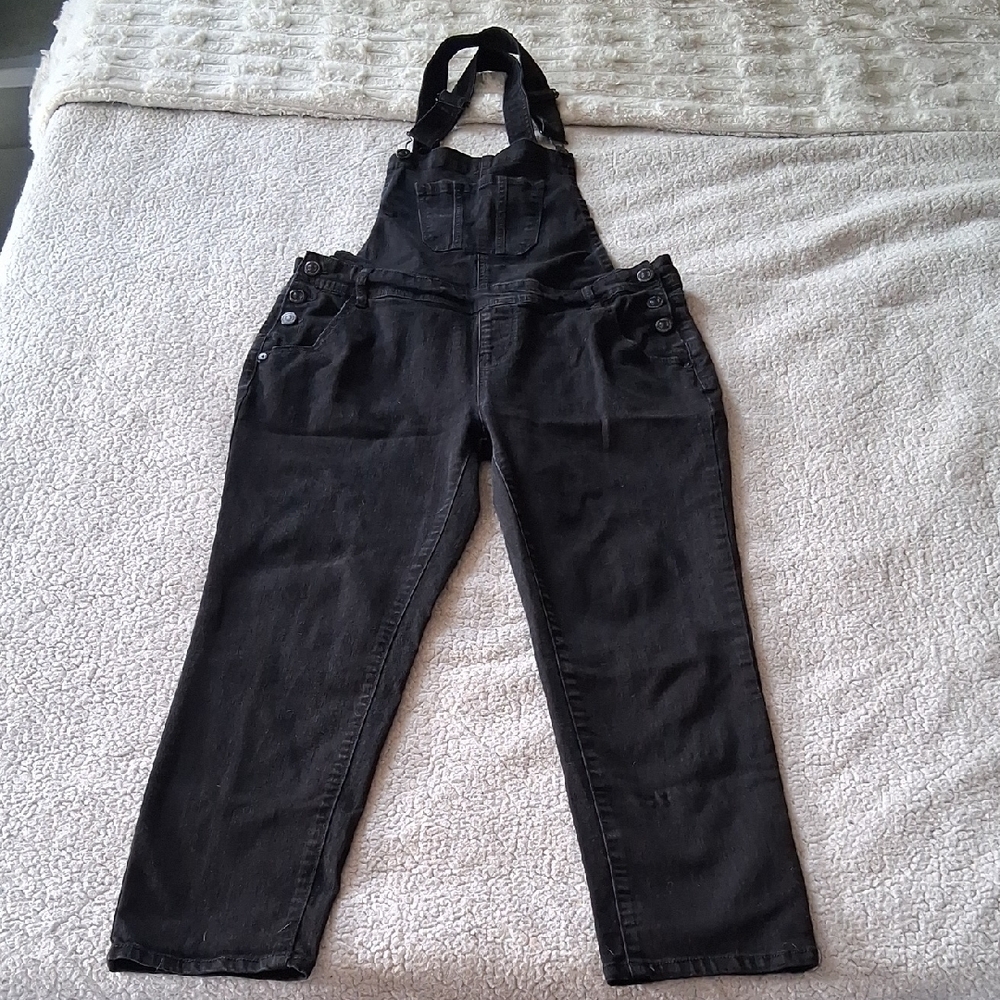 Wallflower Women's Charcoal Denim Overalls